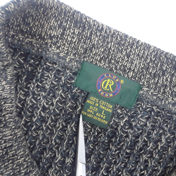 VTG Club Room 1/4 Button Sweater 100% Cotton Large - Picture 6 of 7